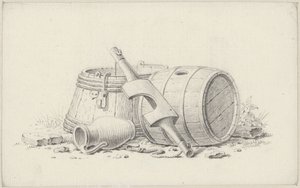 Still Life with Barrels, a Yoke, and a Jug