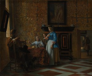 Leisure Time in an Elegant Setting by Pieter de Hooch
