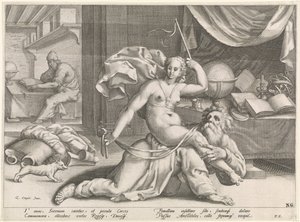 Aristotle and Phyllis by Pieter de Jode (I) (attributed to)