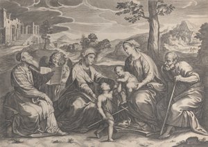 The Holy Family with the Infant Saint John the Baptist, Elizabeth, Zacharias, 1631-37 by Pieter de Jode II