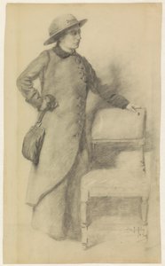 Standing Lady with Hat and Coat by Pieter de Josselin