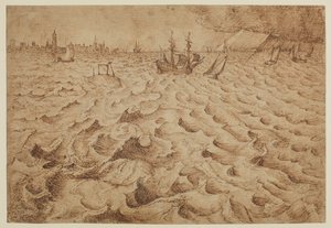A Storm on the River Schelde with a View of Antwerp by Pieter Bruegel the Elder