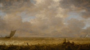 A Shallow Sea with Fishing Boats, c.1640 by Pieter the Elder Mulier