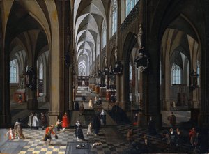 Interior View of Antwerp Cathedral