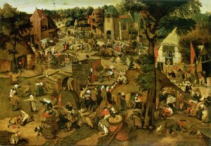 Fair with Theatrical Presentation by Pieter the Younger Brueghel