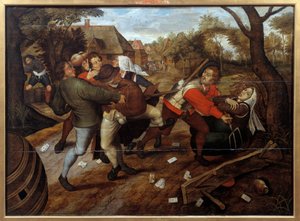 Peasants fight after a game of classes