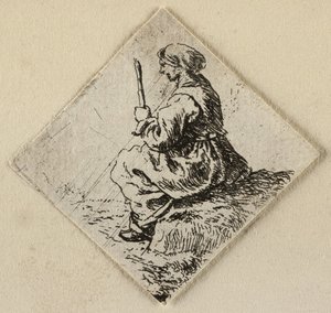Sitting Woman by Pieter van Laer