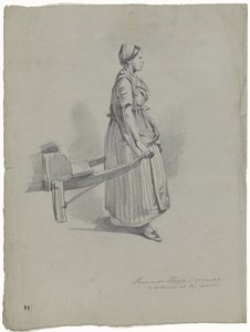 Standing Woman Pulling a Cart in Utrecht