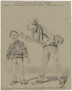 Father and Son (A Rascal Caught by His Father for Skipping School)