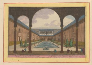 Courtyard in the Alhambra in Granada by Pieter van den Berge