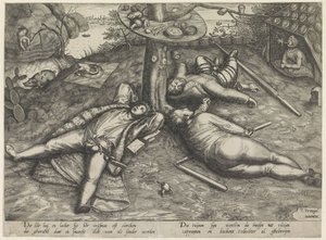 Land of Cockaigne by Pieter van der Heyden (attributed to)