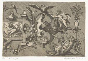 Right Half of a Large Cartouche with a Depiction of the Night