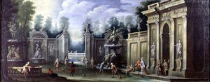 Architectural Capriccio with Figures by Pietro Paltronieri