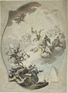 Faith Overcoming Heresy (recto); Tracing after Faith Overcoming Heresy (verso)
