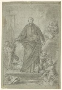 St Cajetan of Thiene (?) surrounded by putti