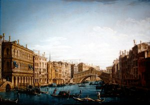The Grand Canal looking North towards the Rialto bridge