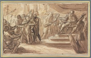 A Bishop is Brought Bound Before a Roman Emperor by Pietro Bianchi
