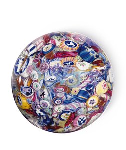Scrambled millefiori weight, 1846