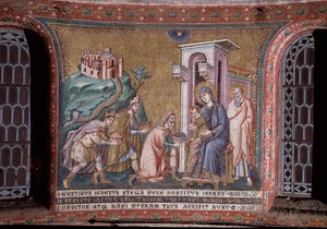 Adoration of the Magi, mosaic from the apse by Pietro Cavallini, end of 13th century by Pietro Cavallini