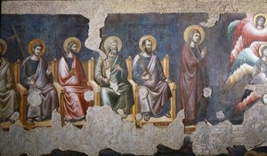 The Last Judgment (detail) of the Apostles (Saint Paul on the Right) - Fresco by Pietro Cavallini