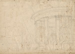 Architectural Fantasy on a Round Temple Enclosed with an Ambulatory (verso) by Pietro Gonzaga