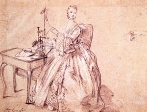 Lady Spinning Thread