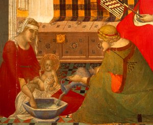Birth of Virgin (detail) by Pietro Lorenzetti
