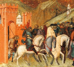 First Carmelite Hermits in Spring of Elijah (detail) by Pietro Lorenzetti