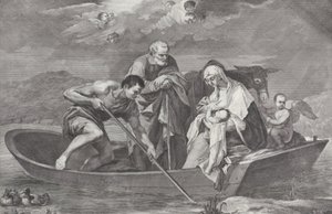 The Flight into Egypt, with the Holy Family in a Boat by Pietro Monaco