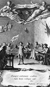 Carlo Goldoni Waves a Flag in Celebration of Passing His Year at the Jesuit School in Perugia, from 