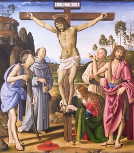 Crucifixion with saint and the blessed Giovanni Colombini