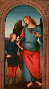 Polyptic of the Chartreuse of Pavia: Tobie and the Archangel Gabriel by Pietro Perugino