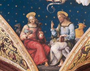 St Luke and St John (detail) by Pietro Perugino
