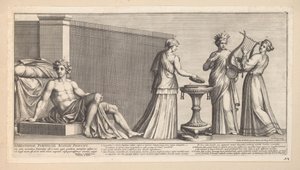 Aldobrandini Wedding (Right Part) (Nova nupta in geniali thalamo) by Pietro Sante Bartoli