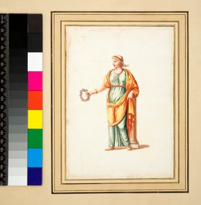 Female figure turned to spectator