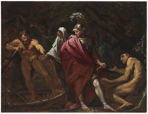 Aeneas and the Cumaean Sibyl Presenting the Golden Bough to Charon