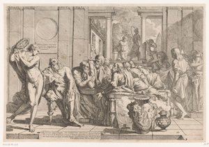 Alcibiades Interrupts Conversation Between Socrates and His Friends by Pietro Testa