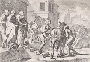 The Departure of the Prodigal Son, Shown About to Mount a Horse, from a Series of Four by Pietro Testa