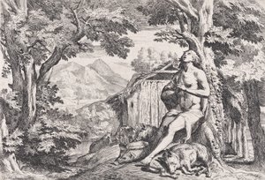 The Prodigal Son among the Swine, from a Series of Four Prints by Pietro Testa
