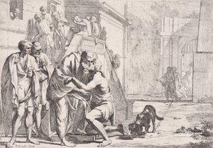The Return of the Prodigal Son, the Father Embracing His Son (from a series) by Pietro Testa
