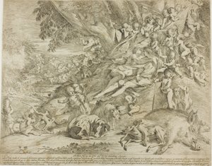 Venus and Adonis by Pietro Testa