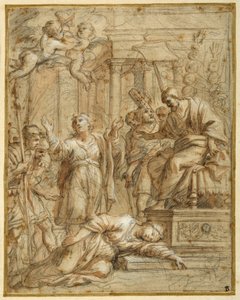 St. Bibiana Lies Martyred before the Prefect Apronianus by Pietro da (1596 1669) Cortona