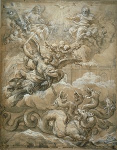 The Holy Trinity with Saint Michael Conquering the Dragon by Pietro da Cortona