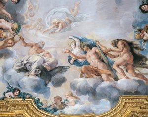 Cosimo I Receiving Crown of Immortality from Jupiter, by Pietro da Cortona and Ciro Ferri, Fresco