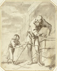 Saint Joseph with the Child Jesus in His Carpentry Shop by Pietro della Vecchia