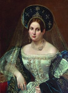 Portrait of a Woman in the Russian Court Dress