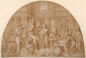 Design for a Lunette with Figures of Mathematicians and Their Students by Pirro Ligorio