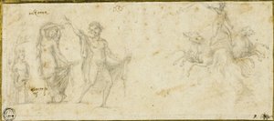 Sketches after the Antique: Bacchic Revels; Neptune in His Chariot by Pirro Ligorio