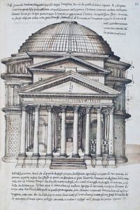 View of the Pantheon in Rome, Drawing from Volume XIII of XXX Libri delle Antichita