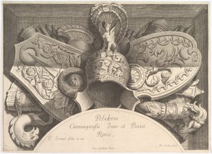 Divers Trophées Weapon Trophies after the Façade of Palazzo Milesi in Rome, 1651